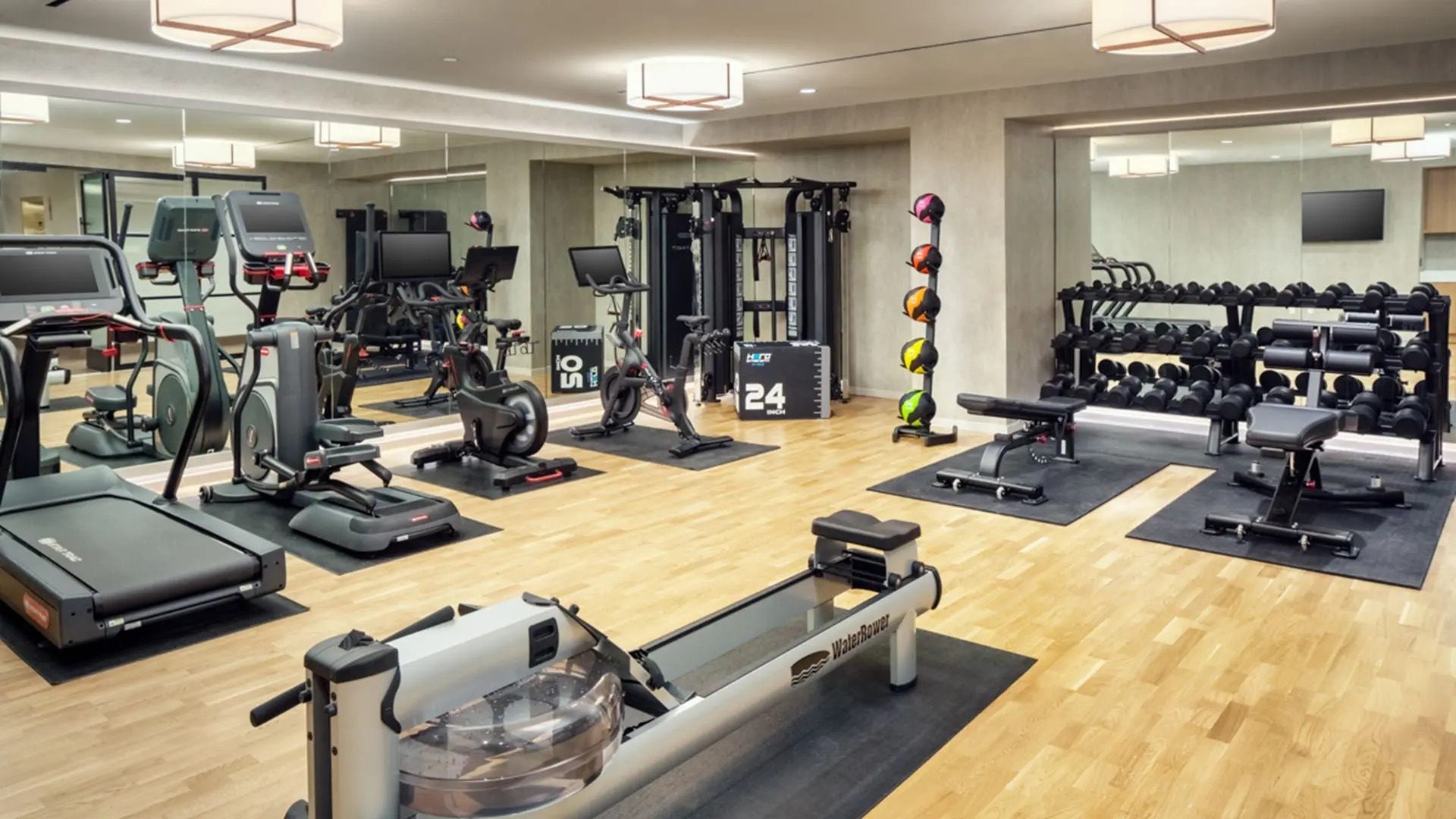 Fitness center at The Benson Portland, Curio Collection by Hilton
