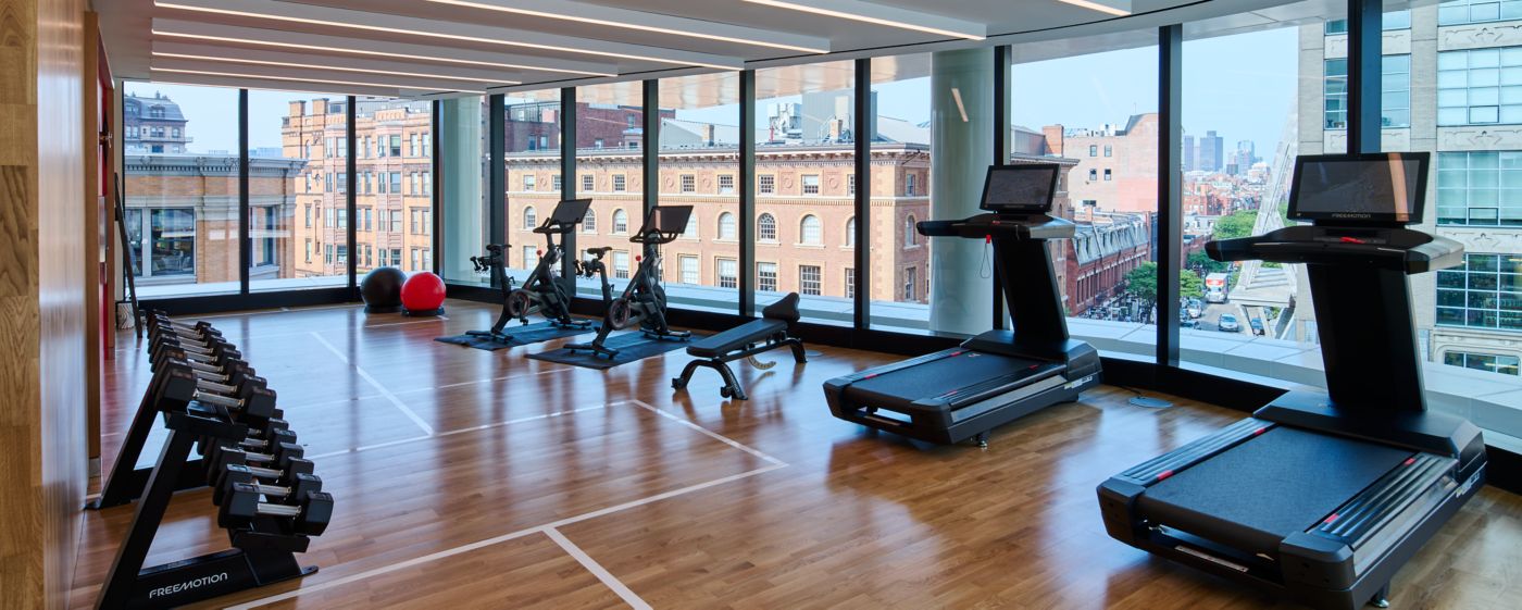 Fitness center at citizenM Boston Back Bay