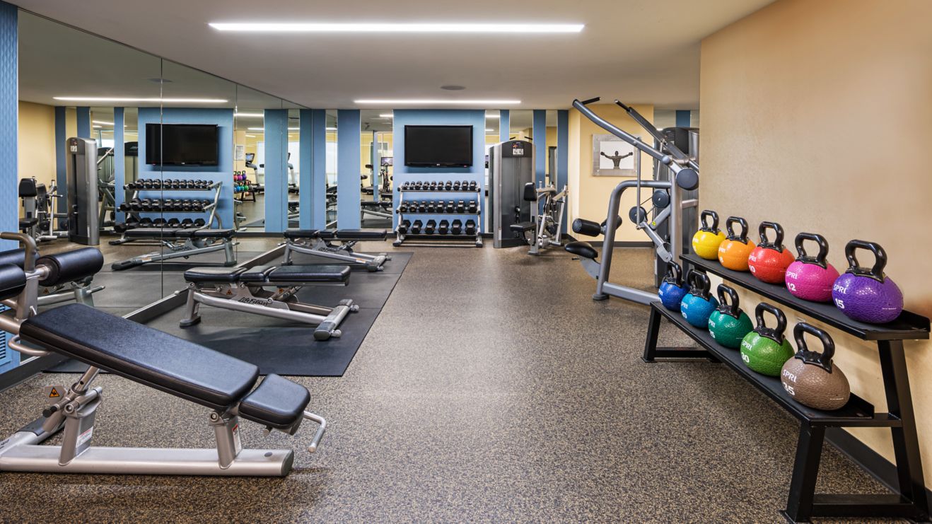 Fitness center at Boston Marriott Long Wharf