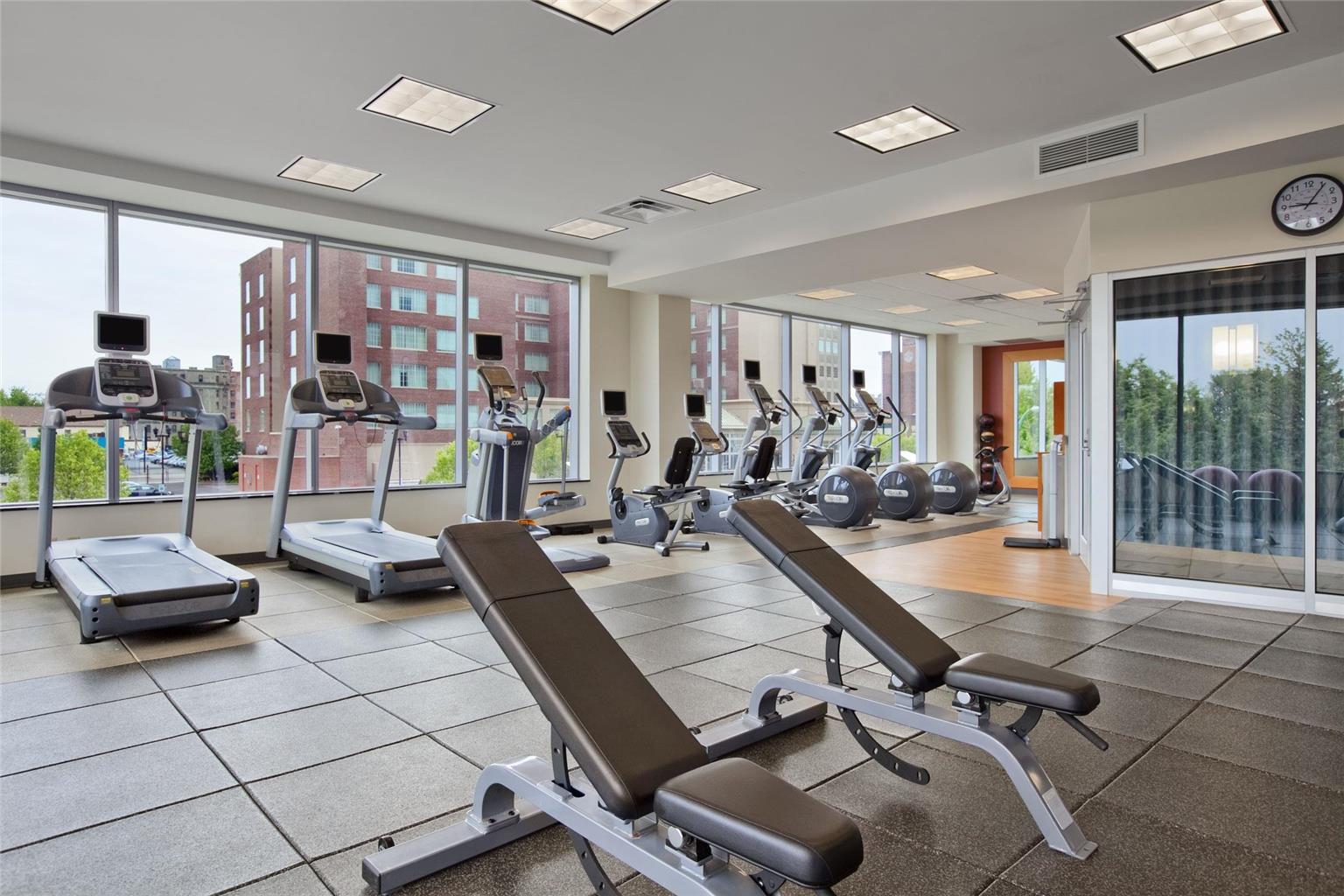 Fitness center at Embassy Suites by Hilton Buffalo