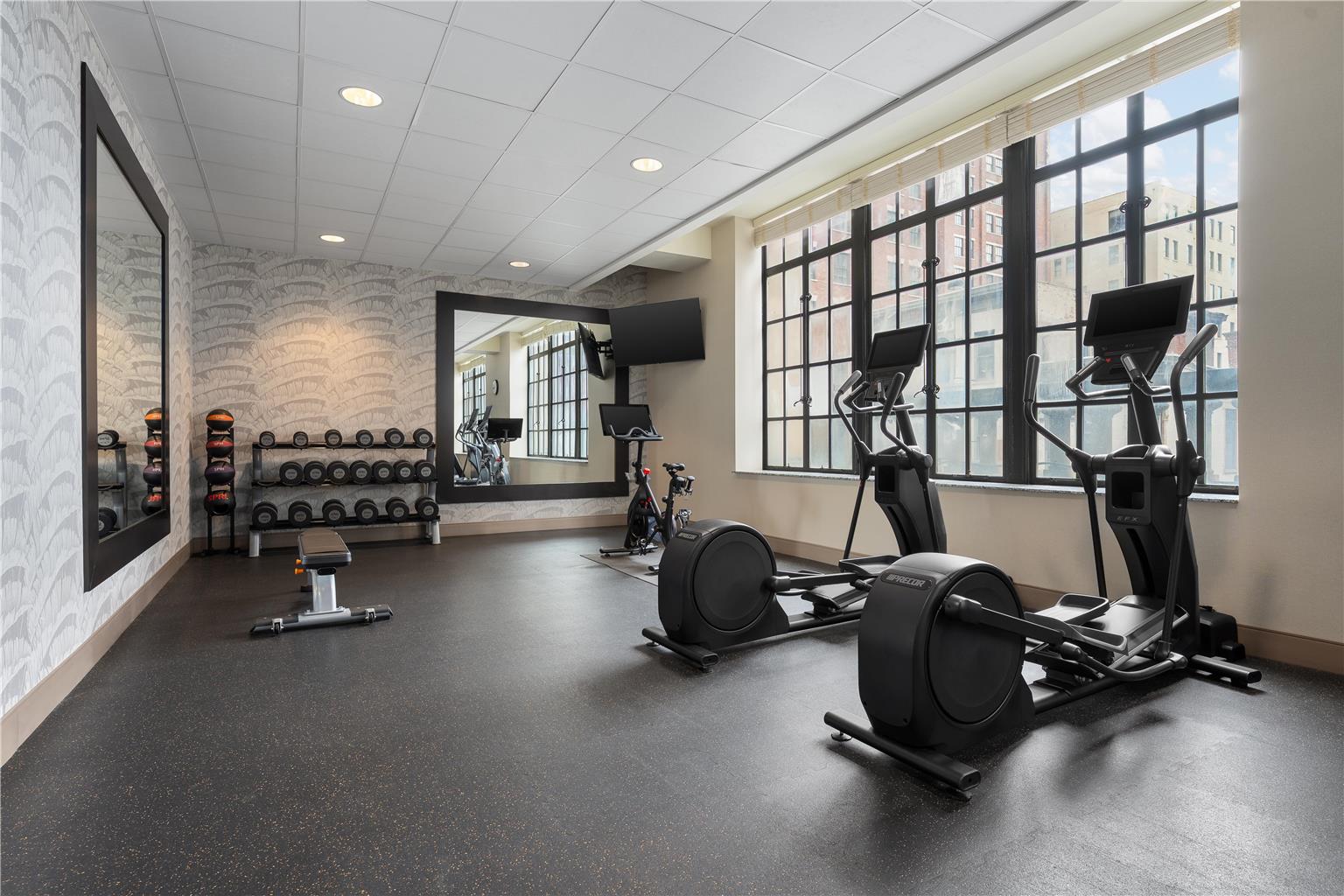 Fitness center at Hampton Inn & Suites Cincinnati-Downtown