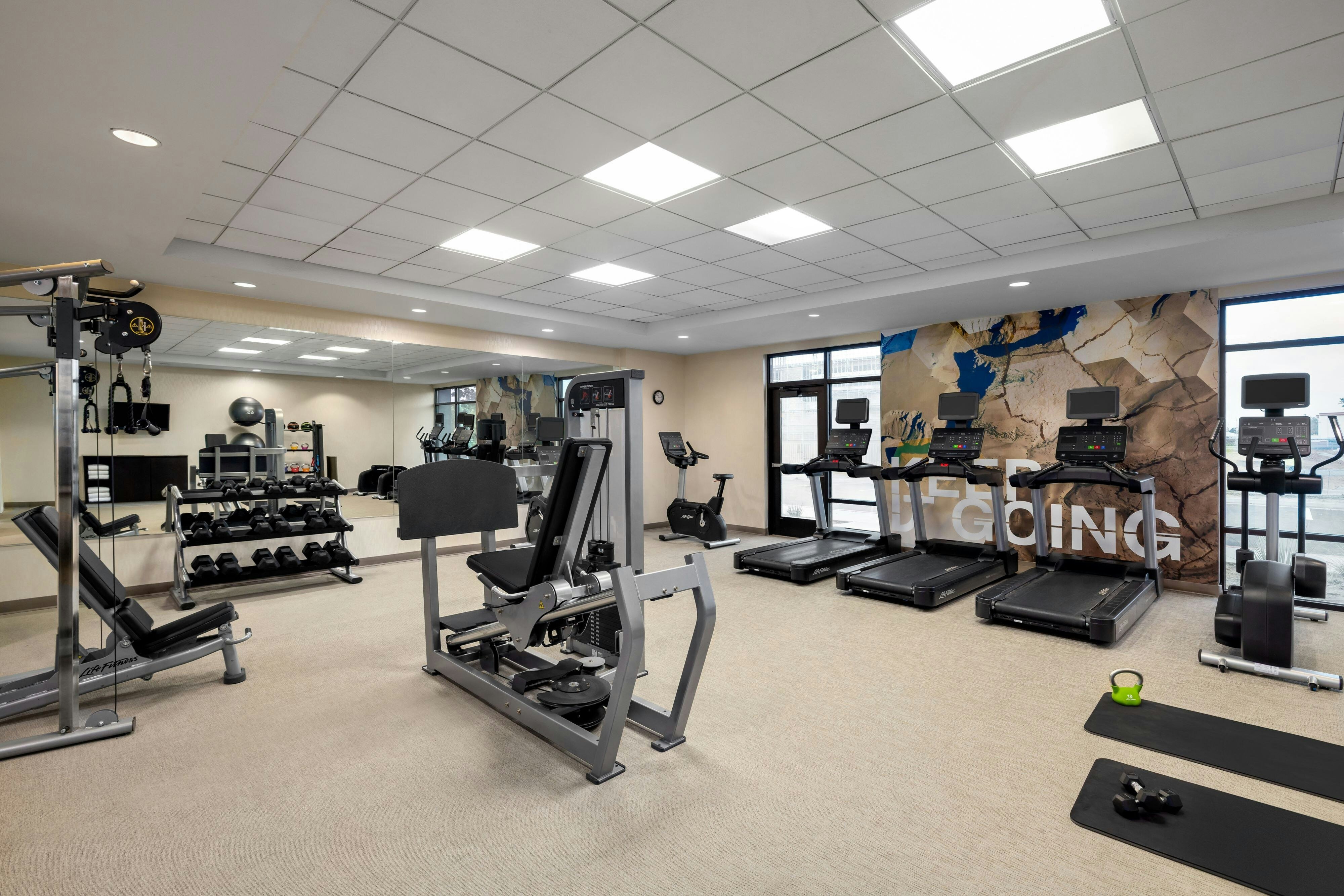 Fitness center at SpringHill Suites Fresno
