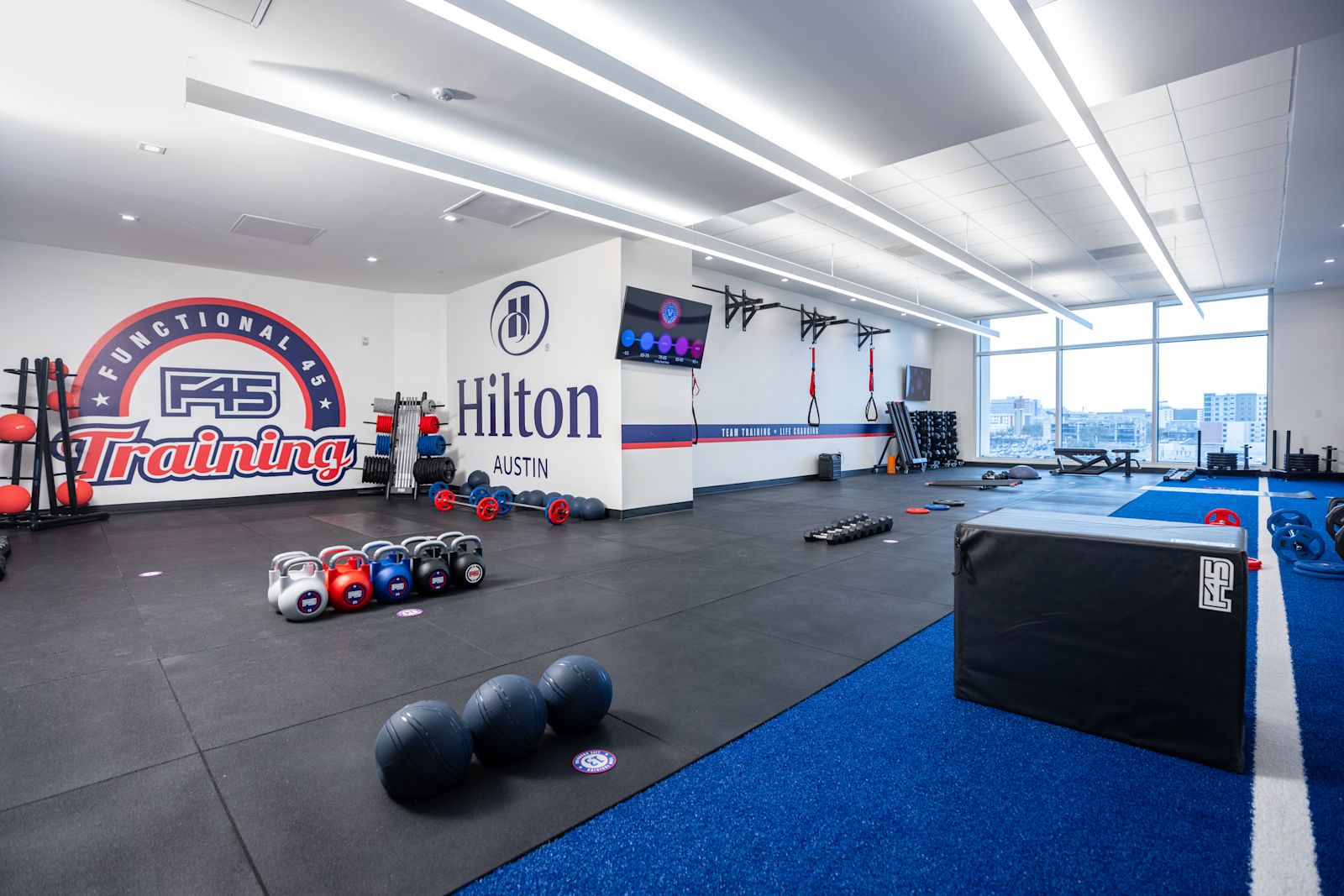 Fitness center at Hilton Austin