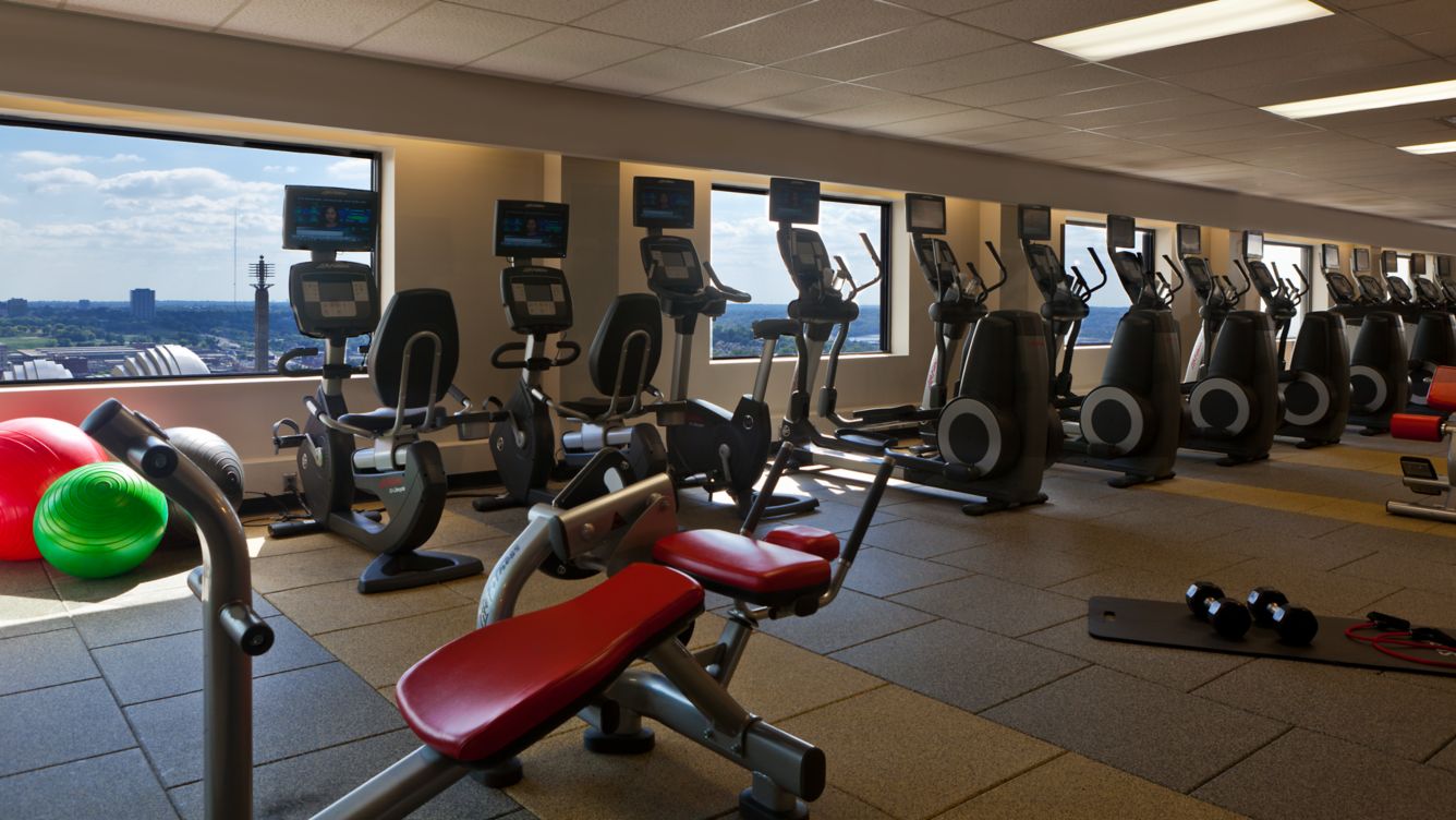 Fitness center at Kansas City Marriott Downtown