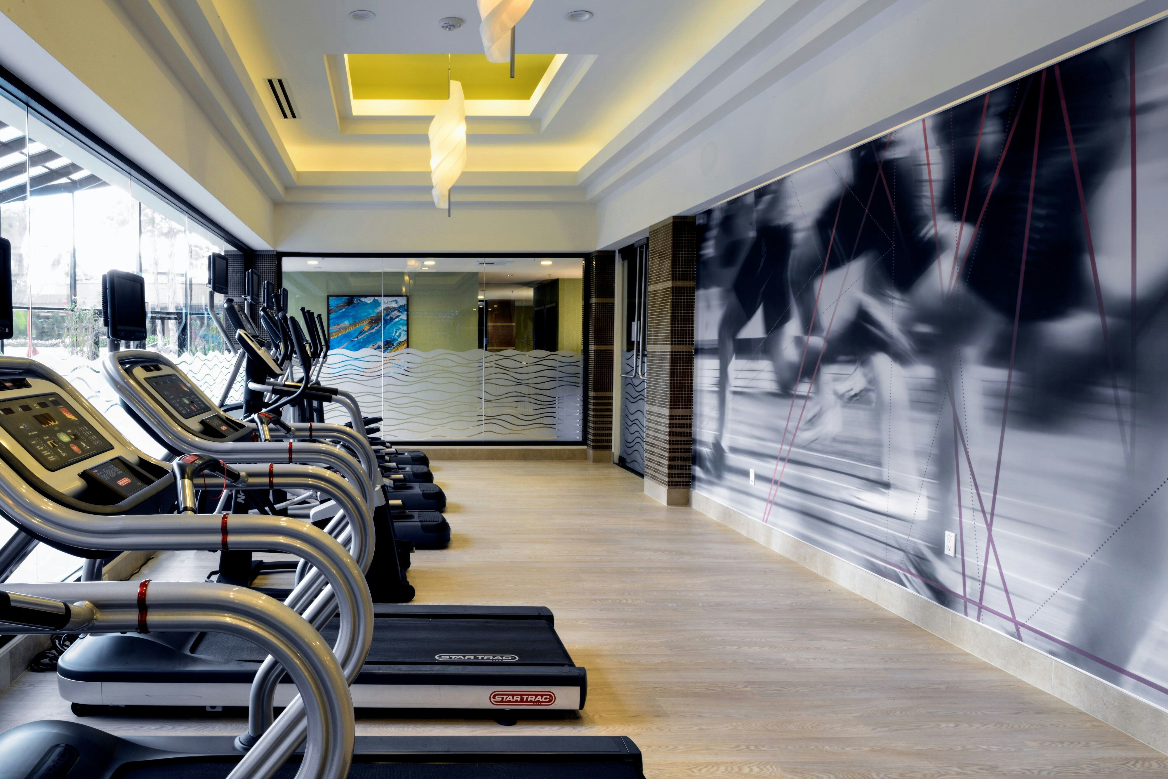 Fitness center at Long Beach Marriott