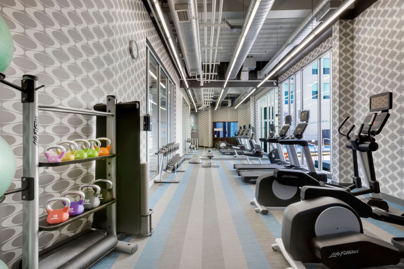 Fitness center at Aloft Milwaukee Downtown