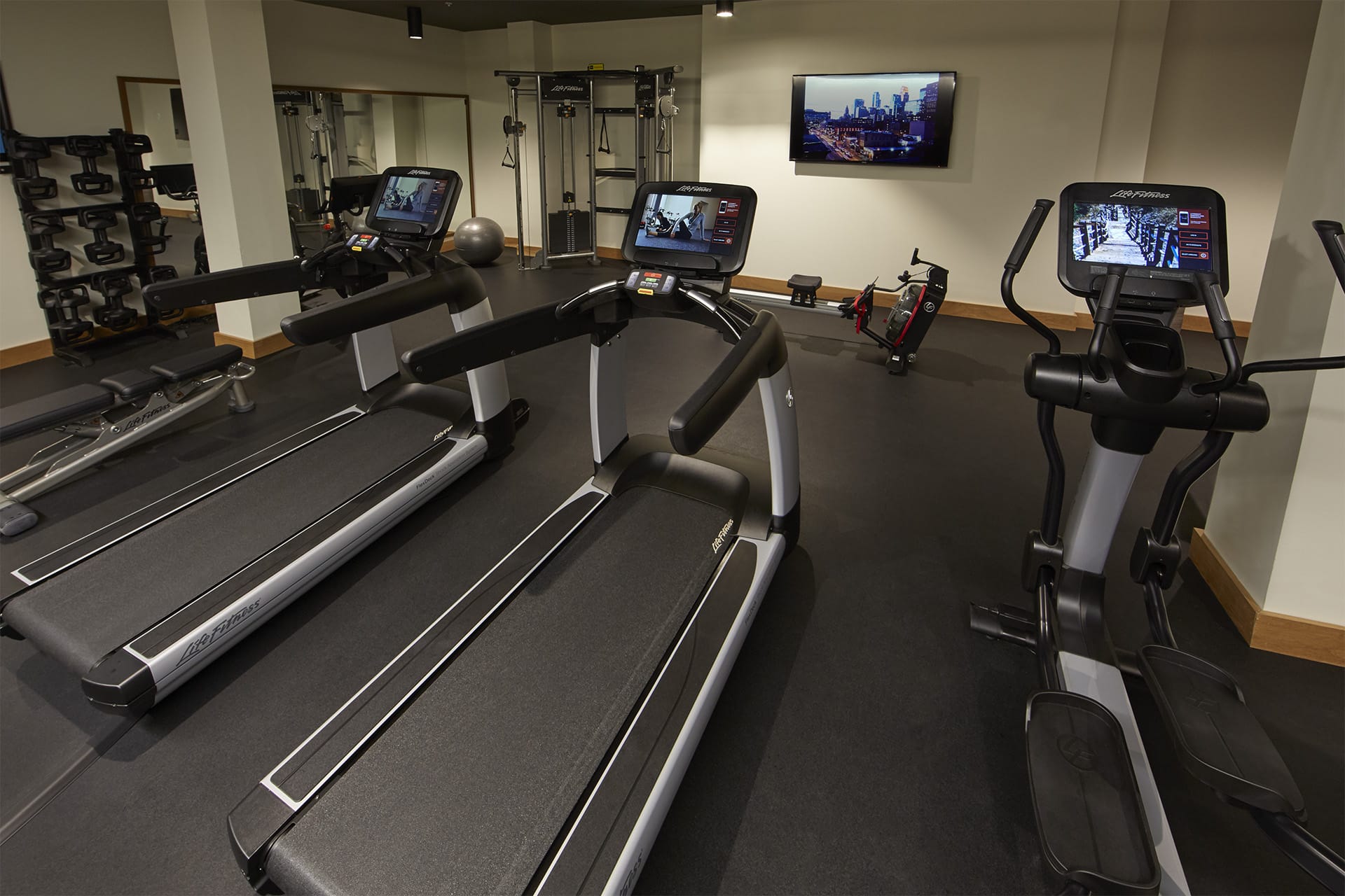 Fitness center at Hewing Hotel