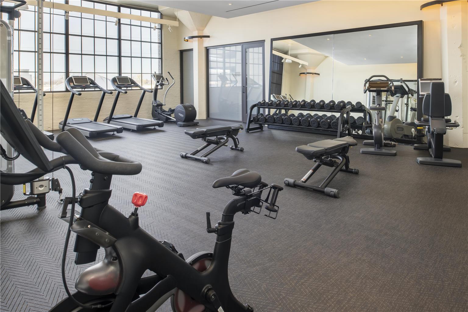 Fitness center at Fordson Hotel, in the Unbound Collection by Hyatt