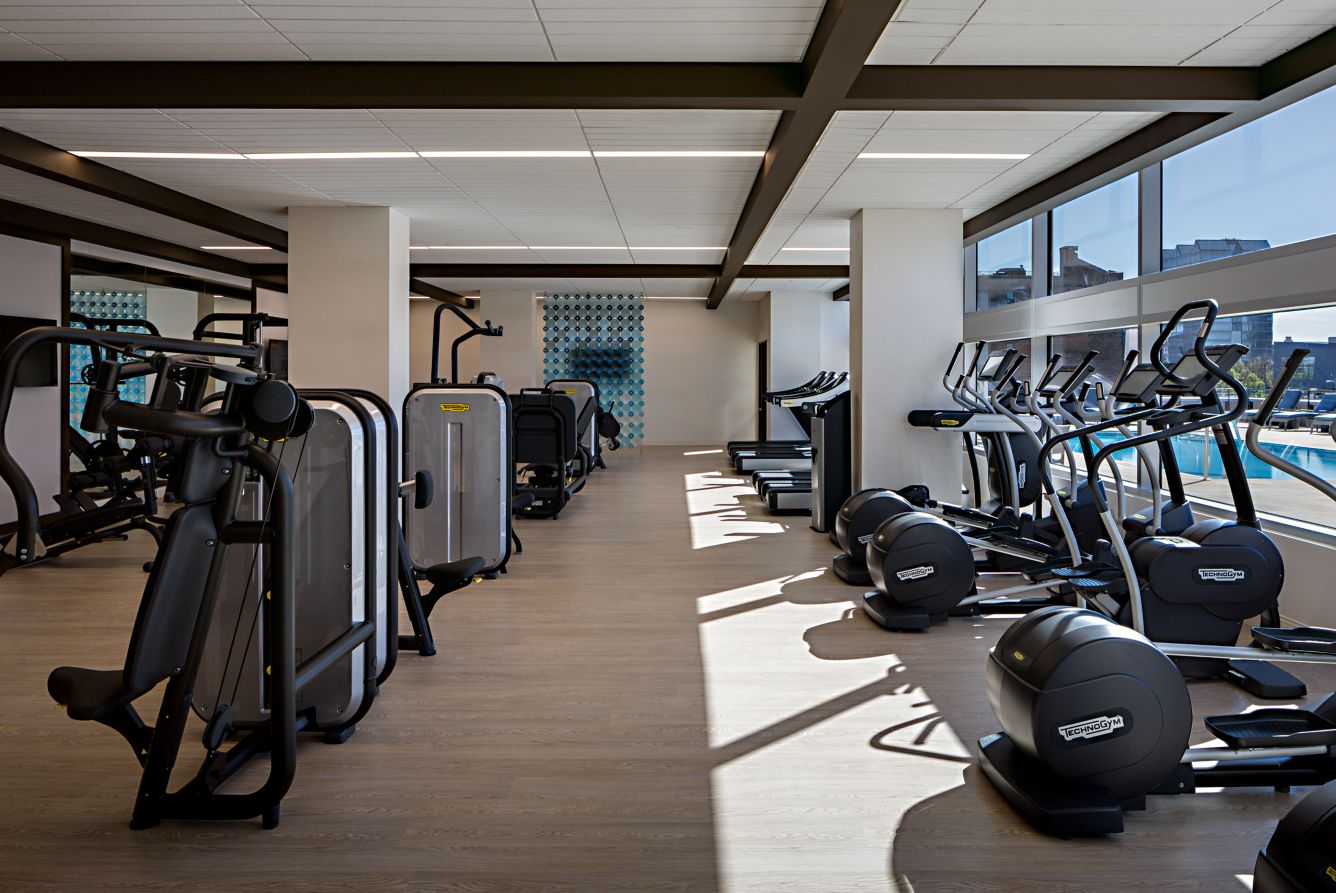 Fitness center at Omaha Marriott Downtown at the Capitol District