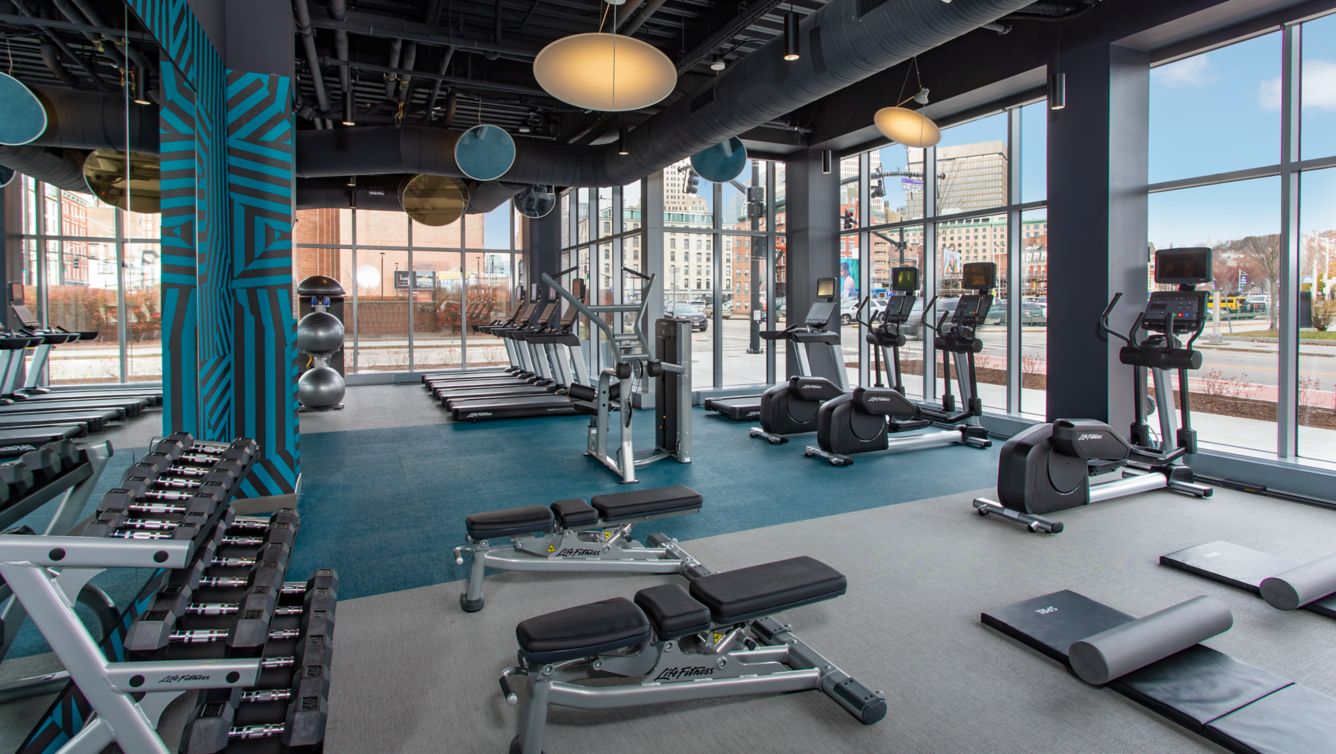Fitness center at Aloft Providence Downtown