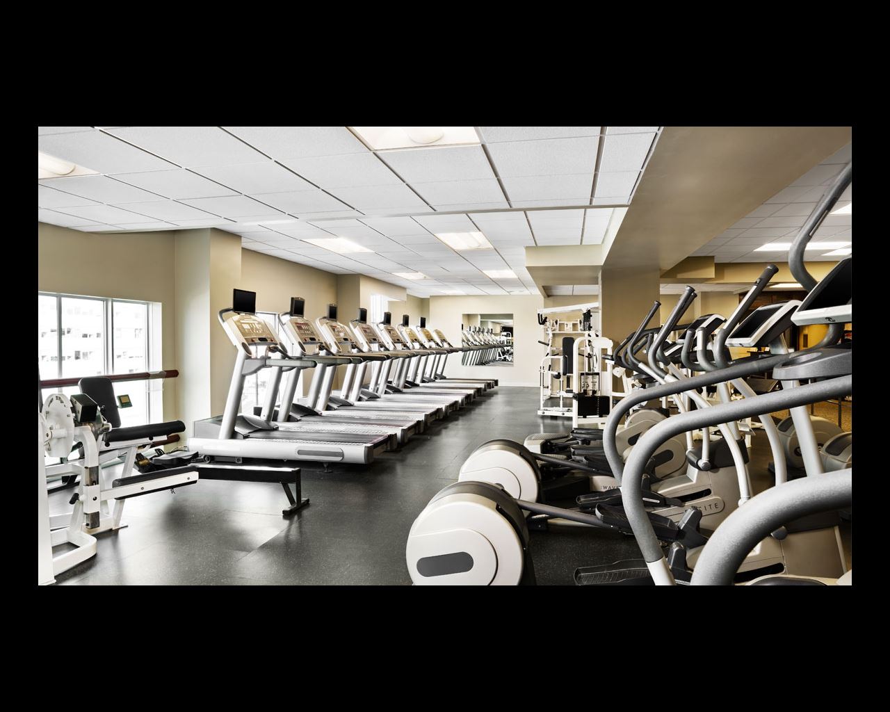 Fitness center at Omni Providence Hotel
