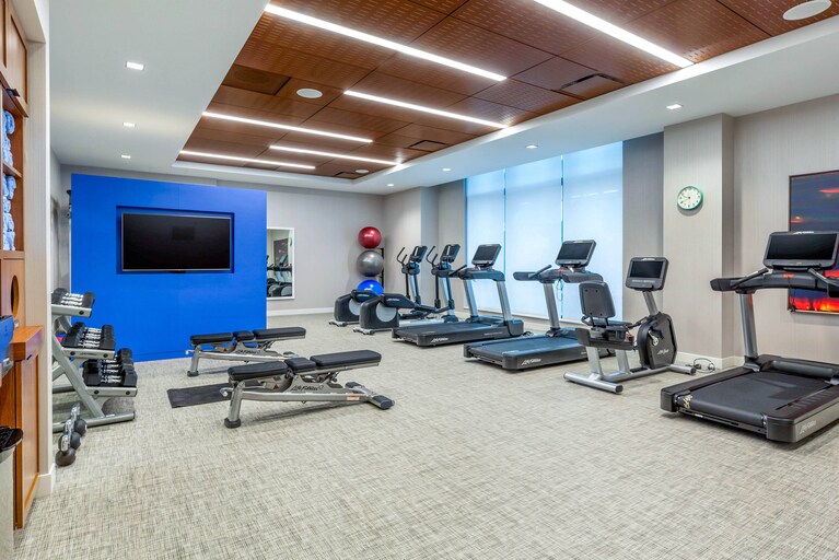 Fitness center at Residence Inn Providence Downtown