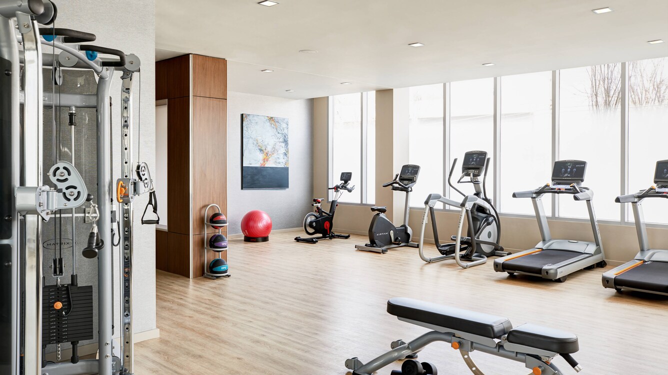 Fitness center at AC Hotel Raleigh North Hills