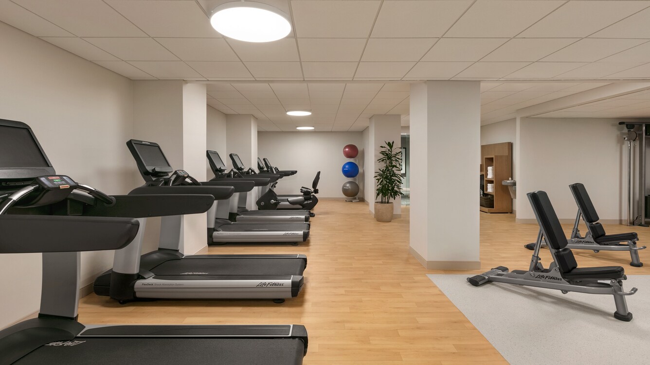 Fitness center at Sheraton Raleigh Hotel