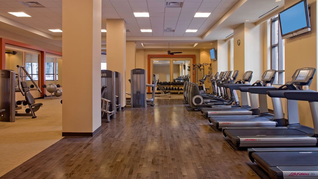 Fitness center at Hyatt Regency St. Louis at The Arch