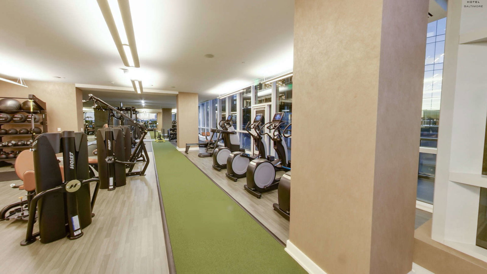Fitness center at Four Seasons Hotel Baltimore