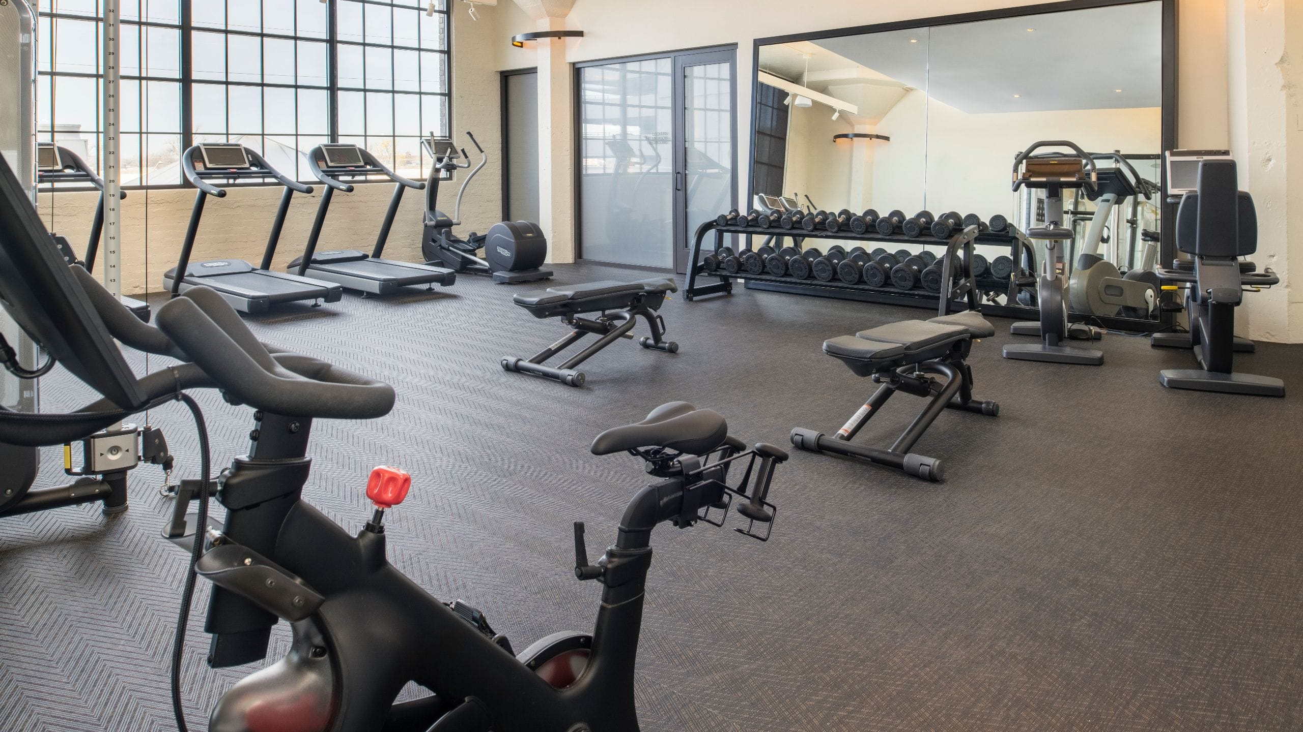 Fitness center at Fordson Hotel, in the Unbound Collection by Hyatt